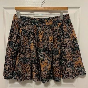 American Eagle Floral Pleated Mini Skater Skirt